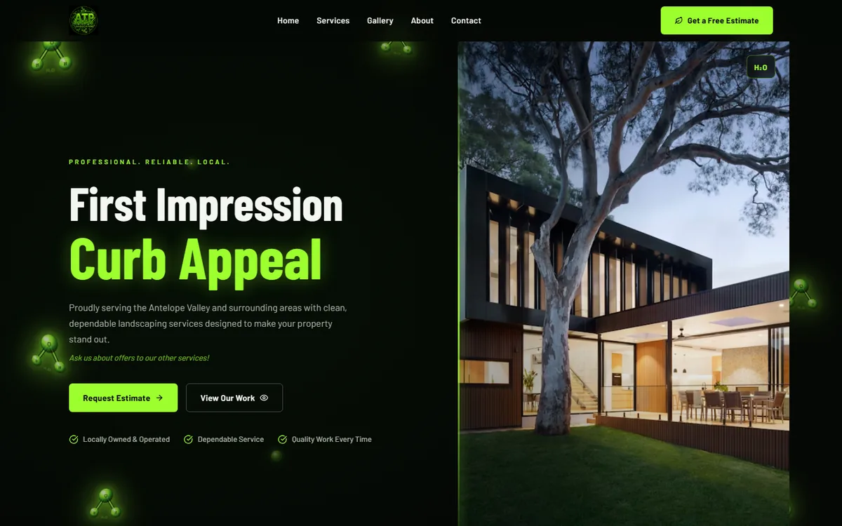 ATP Landscaping website homepage