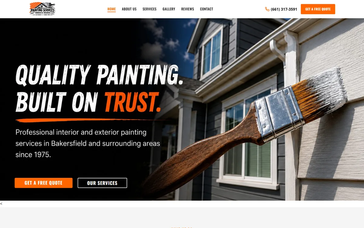 Escobedo Painting Services website homepage